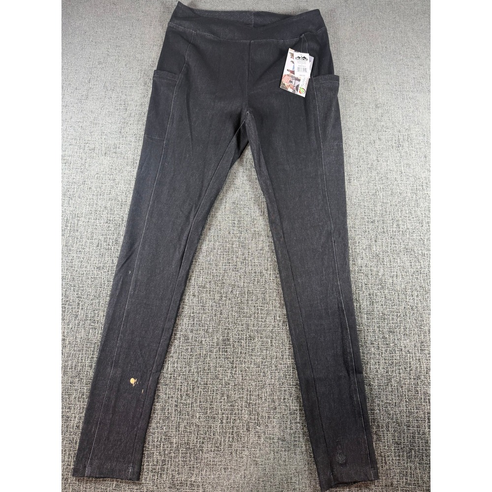 KAVU Perfecta Pant Black Smoke Slim Leg Stretch Pull On Pants Womens Large L